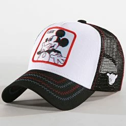 Acheter 🤩 Casquette Trucker Mickey Noir Blanc de Capslab 😉