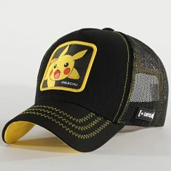 Meilleure affaire ✔️ Casquette Trucker Pikachu Noir Jaune de Capslab 🛒