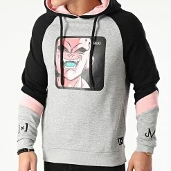 Promo 😍 Sweat Capuche Buu Gris Chiné Noir de Capslab ✨