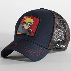 Coupon ⌛ Casquette Trucker Naruto Bleu Marine de Capslab ❤️