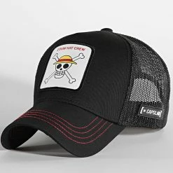 Meilleure affaire 💯 Casquette Trucker Straw Hat Crew Noir de Capslab 🎉