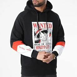 Vente flash ⭐ Sweat Capuche Wanted Luffy Noir de Capslab 🎉 -PromosCapslab Magasin capslab 296411 CL OP1 1 SW LUF3 20211228T161846 03