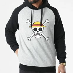 Coupon 🤩 Sweat Capuche Mugiwara Jolly Roger Gris Chiné Noir de Capslab 🎁 -PromosCapslab Magasin capslab 296419 CL OP1 1 SW SKU1 20211230T145632 03
