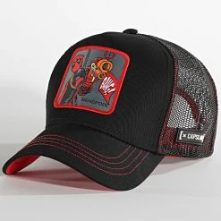 Tout neuf 🌟 Casquette Trucker Deadpool Noir Rouge de Capslab 🥰