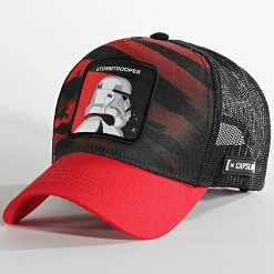 Nouveau 🎉 Casquette Trucker Stormtrooper Noir Rouge de Capslab 🎉