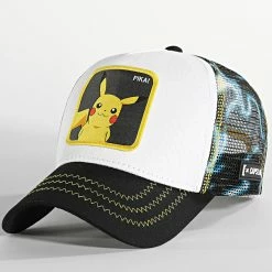 Meilleur prix ✨ Casquette Trucker Pika Noir Blanc de Capslab ✔️