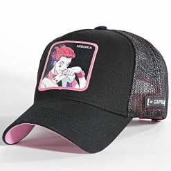 Nouveau ✨ Casquette Trucker Hisoka Noir Rose de Capslab 😍
