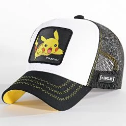 Budget 🔔 Casquette Trucker Pikachu Blanc Noir de Capslab ❤️