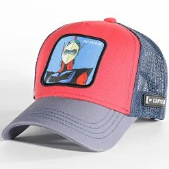 Promo 🌟 Casquette Trucker Actarus Rouge Bleu Marine de Capslab 😉