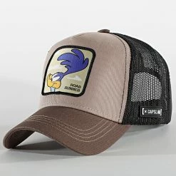 Le moins cher 🎁 Casquette Trucker Road Runner Beige Noir de Capslab 🎁