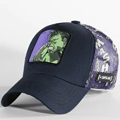 Vente flash 💯 Casquette Trucker Hulk Bleu Marine Violet de Capslab 🧨