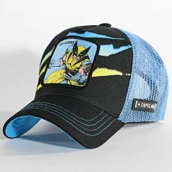 Tout neuf 🌟 Casquette Trucker Wolverine Noir Bleu Clair de Capslab 👏
