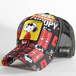 Tout neuf 🔔 Casquette Trucker Peanuts Rouge Jaune Noir de Capslab 👍