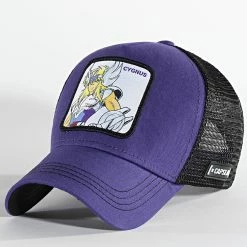 Vente flash ⌛ Casquette Trucker Cygnus Violet Noir de Capslab ✨