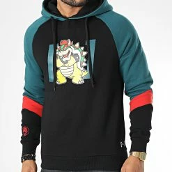 Meilleure affaire ❤️ Sweat Capuche Bowser Noir Bleu Marine de Capslab 😀