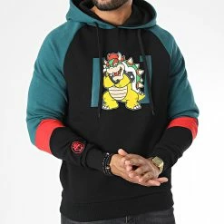 Meilleure affaire ❤️ Sweat Capuche Bowser Noir Bleu Marine de Capslab 😀 -PromosCapslab Magasin capslab 333655 CL SMB 1 SW BOW 20220824T161023 03