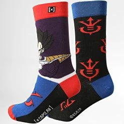 Bon marché 😍 Paire De Chaussettes Vegeta Noir Violet de Capslab ❤️