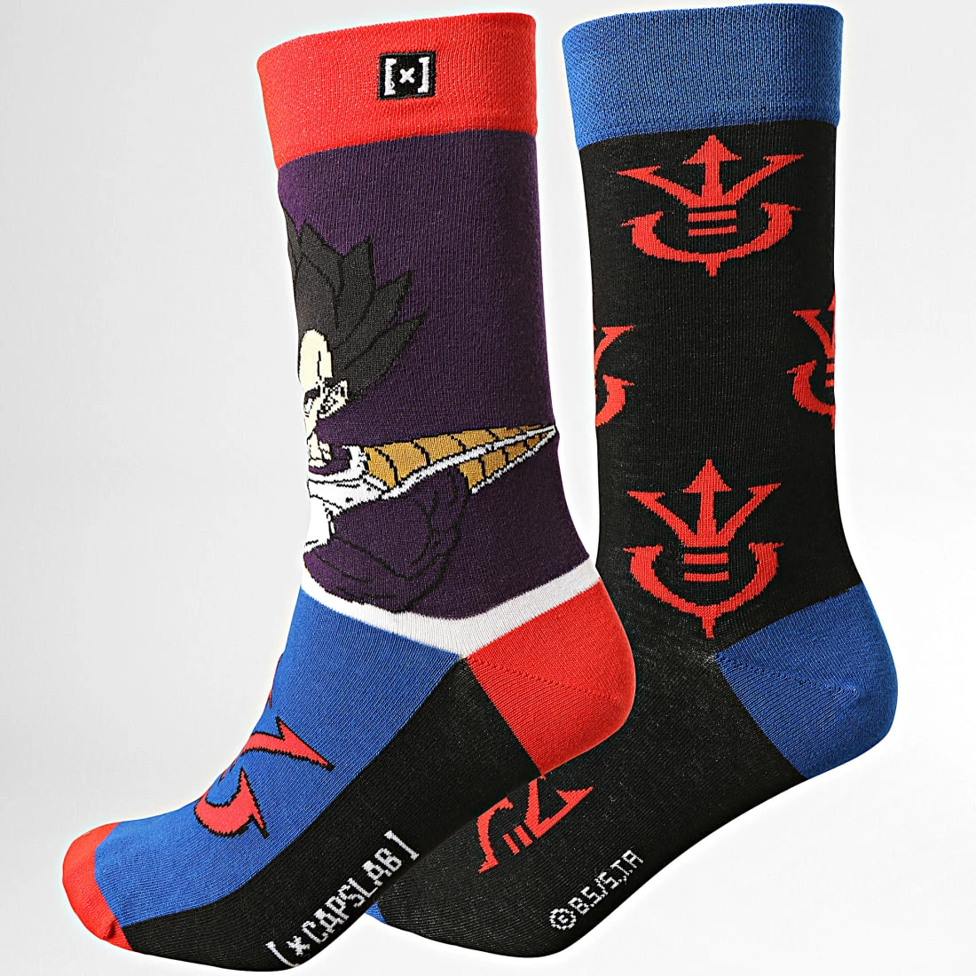 Bon marché 😍 Paire De Chaussettes Vegeta Noir Violet de Capslab ❤️ 1 Bon marché 😍 Paire De Chaussettes Vegeta Noir Violet de Capslab ❤️