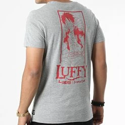Meilleure affaire ❤️ Tee 👚 Shirt Luffy CL-0P1-1-TSC-LUF2 Gris Chiné de Capslab ✨