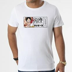 Promo 👍 Tee 👚 Shirt Luffy CL-0P1-1-TSC-HAT1 Blanc de Capslab 😍 -PromosCapslab Magasin capslab 337876 CL 0P1 1 TSC HAT1 20220920T153108 03