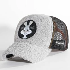 Sortie 😉 Casquette Trucker Fourrure CL-LOO-FUR1-BUG1 Gris Noir de Capslab 🔔