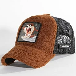 De gros 💯 Casquette Trucker Fourrure CL-LOO-FUR1-TAZ2 Marron Noir de Capslab 🌟