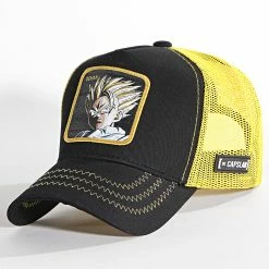 Offres 🥰 Casquette Trucker CL-DBZ-1-SUP Noir Jaune de Capslab 🔔