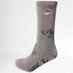 Bon marché 😀 Paire De Chaussettes Pokéball Gris Noir de Capslab 🔔