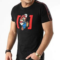 Nouveau 😍 Tee 👕 Shirt A Bandes MAR2 Noir de Capslab 👏